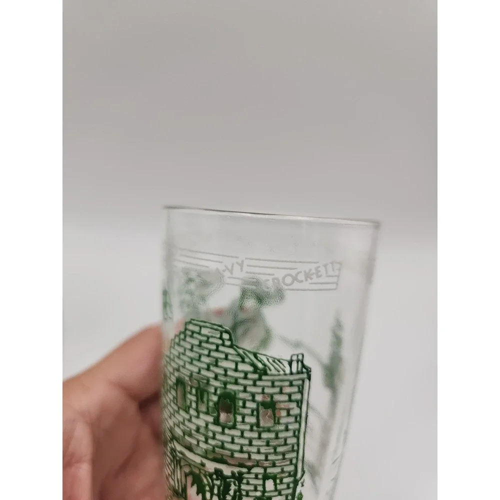 Davy Crockett Vintage Drinking Glass The Alamo Jam Jar Set Of 2
